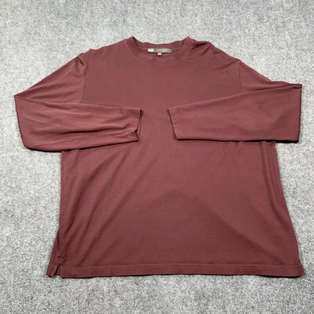 Robert Barakett Pima Cotton Crewneck Long Sleeve T-Shirt - Soft Red - XXL